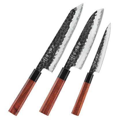 HEZHEN 1-4PC Kitchen Knife Set Chef Utility Stainless Steel 3 Layers Composite Steel Santoku Nakiri Kitchen Accessories