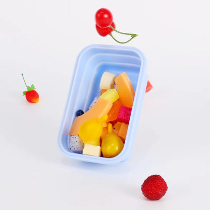 4 Sizes Collapsible Silicone Food Container Portable Bento Lunch Box Microware Home Kitchen Outdoor Food Storage Containers Box