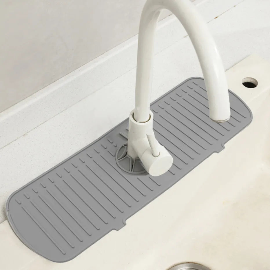 Kitchen Silicone Faucet Mat  Water Ripples  Faucet Water Catcher Mat Large Sink Splash Pad Countertop Protector Bathroom