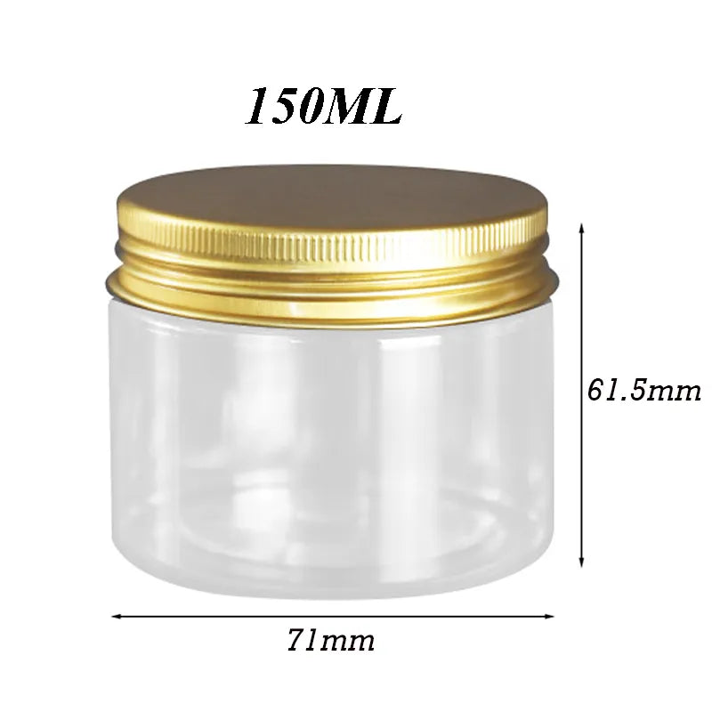 20Pcs 30/50/60/80/120/150ml Storage Jars With Lids Aluminum Round Canister Empty Plastic Cosmetic Jars Food Travel Bottle Pot