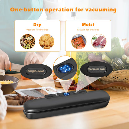 saengQ Vacuum Sealer Packaging Machine Food Vacuum Sealer With Free 10pcs Vacuum Bags Household Vacuum Food Sealing